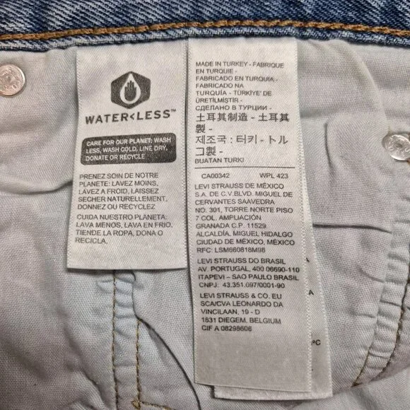 Levis Womens Jeans 501 Skinny High Rise Distressed Button Fly Size 31x28 NWT 36 - Picture 5 of 13